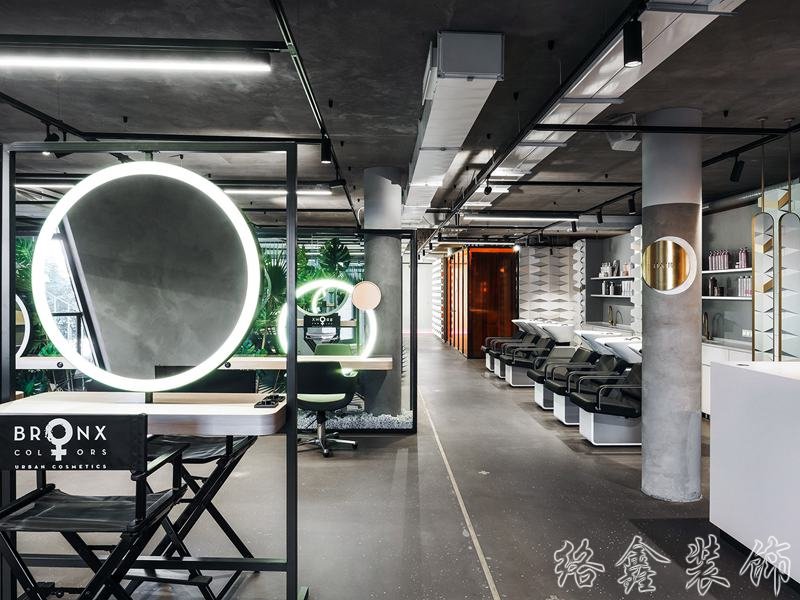 美發旗艦店室內裝修裝飾設計效果-第1125期