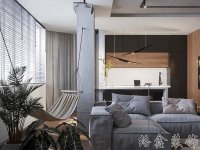 工業風格家居裝修裝飾室內設計效果-A510-2