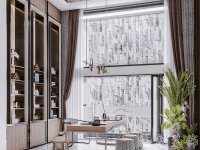 新中式風格家居裝修裝飾室內設計效果-G608-2